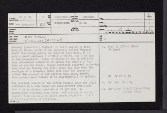 Bog Hall, NS35SE 14, Ordnance Survey index card, page number 1, Recto