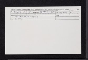 Loch Lomond, Inchmurrin, Castle, NS38NE 6, Ordnance Survey index card, Recto