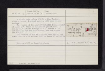 Boturich Castle, NS38SE 2, Ordnance Survey index card, page number 2, Verso