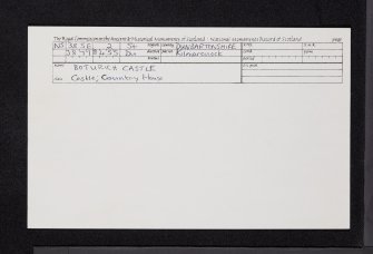 Boturich Castle, NS38SE 2, Ordnance Survey index card, Recto