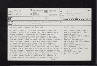 Lochlea, NS43SE 5, Ordnance Survey index card, page number 1, Recto