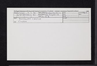 Dunglass Castle, NS47SW 7, Ordnance Survey index card, Recto