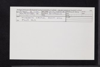 Mugdock Castle, Moot Hill, NS57NW 2, Ordnance Survey index card, Recto