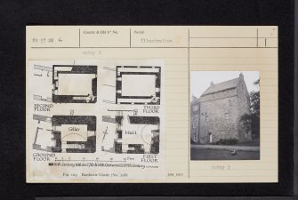 Bardowie Castle, NS57SE 6, Ordnance Survey index card, Recto