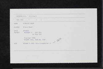 Stockie Muir, NS58SW 11, Ordnance Survey index card, Recto