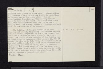 Blantyre Priory, NS65NE 6, Ordnance Survey index card, page number 2, Verso