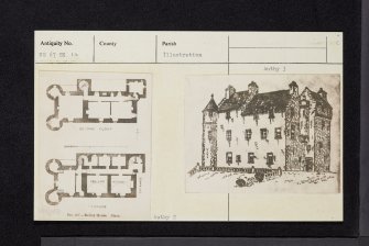 Chryston, Bedlay Castle, NS67SE 14, Ordnance Survey index card, Recto