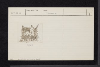 Auchinvole Castle, NS77NW 15, Ordnance Survey index card, Recto