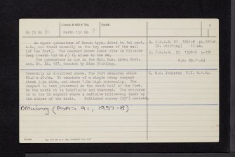 Gallow Hill, Bridge Of Allan, NS79NE 10, Ordnance Survey index card, page number 2, Verso