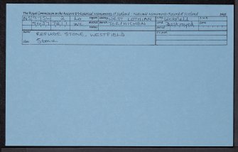 Westfield Farm, Refuge Stone, NS97SW 2, Ordnance Survey index card, Recto