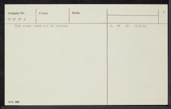 Westfield Farm, Refuge Stone, NS97SW 2, Ordnance Survey index card, page number 2, Verso