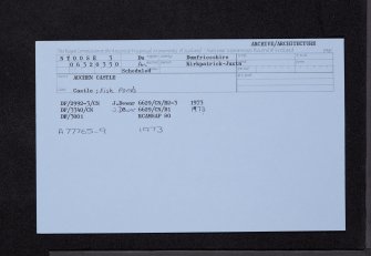 Auchen Castle, NT00SE 3, Ordnance Survey index card, Recto