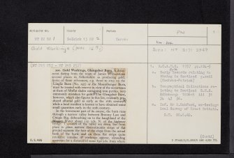 Glengaber Burn, NT22SW 1, Ordnance Survey index card, page number 1, Recto
