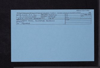 Edinburgh, Union Canal, Slateford Aqueduct, NT27SW 97, Ordnance Survey index card, Recto