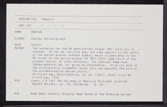 Hobkirk, NT51SE 5, Ordnance Survey index card, Recto