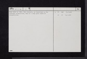 Phantassie, Dovecot, NT57NE 13, Ordnance Survey index card, page number 2, Verso