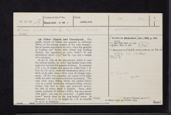 Nisbet, Old Churchyard, NT62NE 4, Ordnance Survey index card, page number 1, Recto