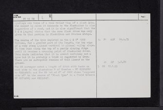 Broomhill Black Dyke, NT64NE 6, Ordnance Survey index card, page number 2, Verso
