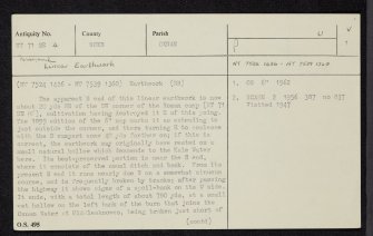 Pennymuir, NT71SE 4, Ordnance Survey index card, page number 1, Recto