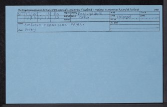 Roxburgh, Franciscan Friary, NT73SW 13, Ordnance Survey index card, Recto