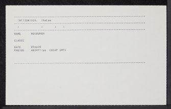 Roxburgh, NT73SW 20, Ordnance Survey index card, Recto