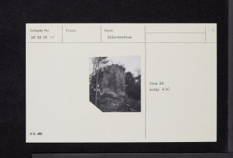 Blanerne Castle, NT85NW 10, Ordnance Survey index card, Recto
