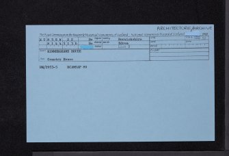 Kimmerghame House, NT85SW 22, Ordnance Survey index card, Recto