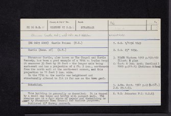 Stranraer, George Street, Castle Of Saint John, NX06SE 11, Ordnance Survey index card, page number 1, Recto