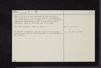 Barhapple Loch, NX25NE 2, Ordnance Survey index card, page number 2, Verso