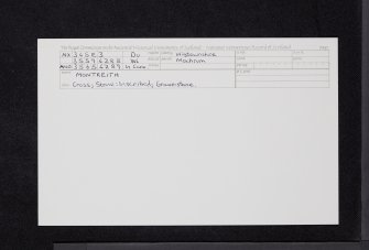 Monreith, Cross, NX34SE 3, Ordnance Survey index card, Recto