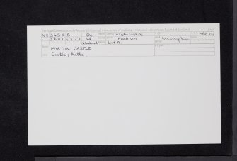 Myrton Castle, NX34SE 5, Ordnance Survey index card, Recto