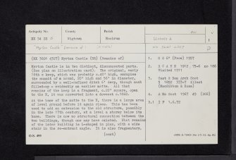 Myrton Castle, NX34SE 5, Ordnance Survey index card, page number 1, Recto