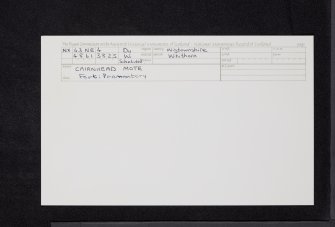 Cairnhead Mote, NX43NE 4, Ordnance Survey index card, Recto