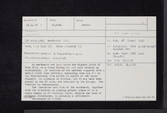 Doonhill, NX44NW 7, Ordnance Survey index card, Recto