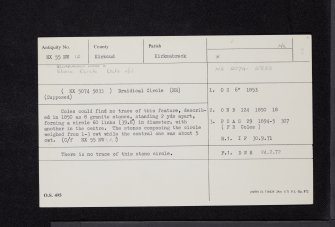 Glenquicken Moor, NX55NW 12, Ordnance Survey index card, Recto