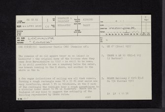 Lochinvar Castle, NX68NE 1, Ordnance Survey index card, page number 1, Recto
