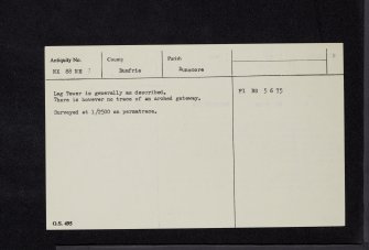 Lag Tower, NX88NE 7, Ordnance Survey index card, page number 2, Verso