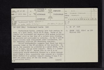 Torthorwald Castle, NY07NW 4, Ordnance Survey index card, page number 1, Recto