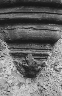 Detail of corbelled termination to stair turret in South-West re-entrant angle.