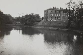Glasgow, Castlemilk House.
General view of complex and bridge from South-East.