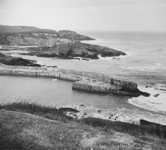 General view of entrance to harbour from SW.