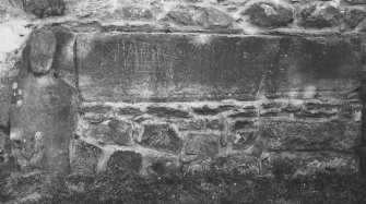 Detail of inscribed stone.