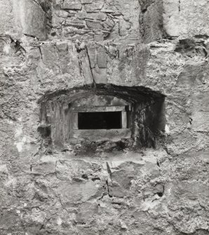 Bernera Barracks.
South barrack-block: view of serving hatch in West wall of South-West apartment.