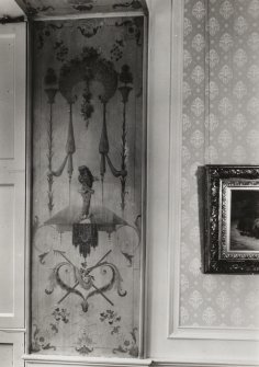 Craigcrook Castle, interior.
Detail of morning room showing wall painting in bay window recess.