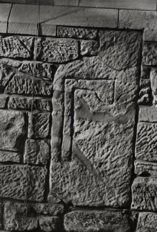Interior.
Detail of carved stone in North wall of nave.