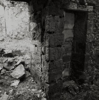 Clunie Castle.
Blocked doorway at basement level, within tower-house.