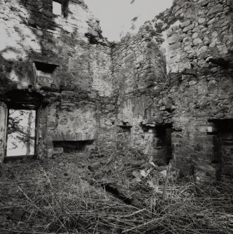 Clunie Castle.
View within interior of tower-house.