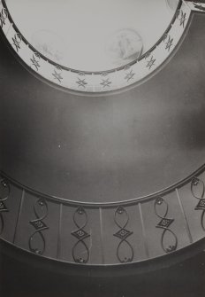 Pitfour Castle, interior.
View looking up stairwell.