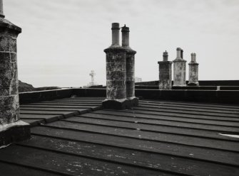 Detail of roof and chimney stacks of lightkeepers' houses.