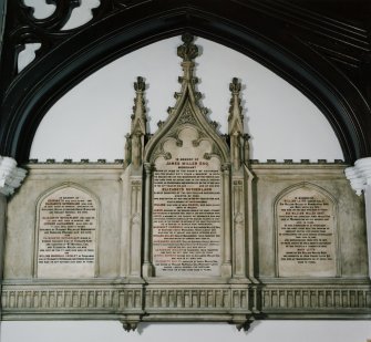 Interior, north aisle, view of monument to James Miller